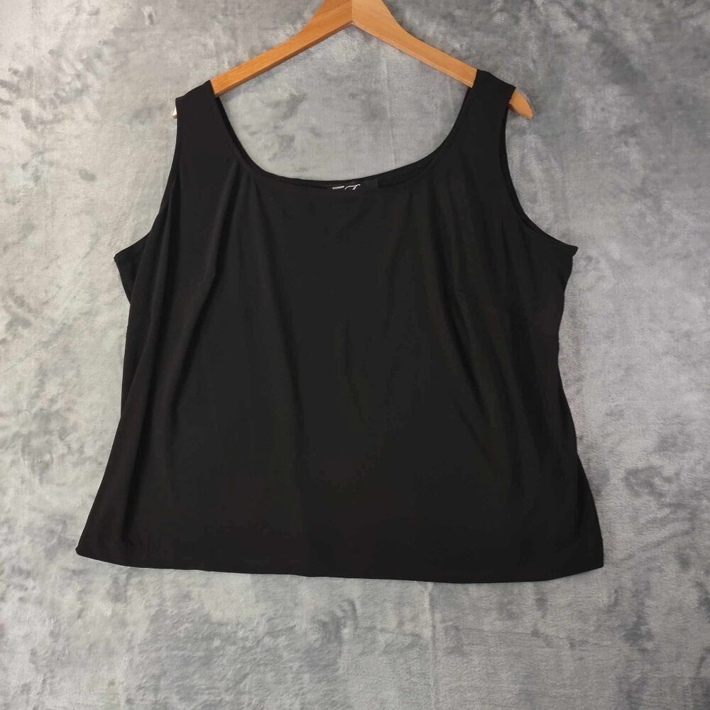 Alex Evenings Woman‎ Black Scoop Neck Tank Top Sleeveless Evening Plus Size 3X